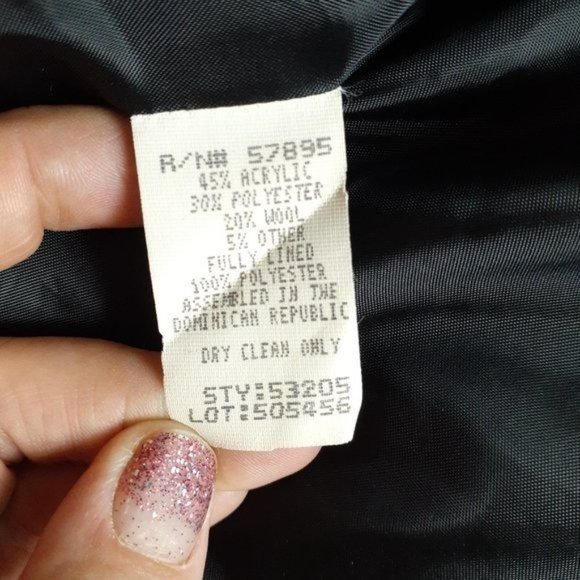 VTG 90s Requirements Size 14 Petite Black Cream Plaid Wool Single Button Blazer - Picture 3 of 6